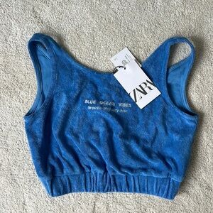 NWT Zara Terrycloth Crop Top